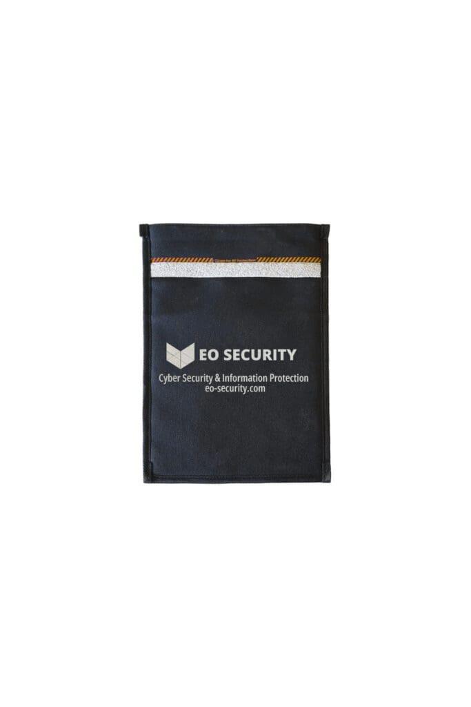 Faraday bag designed for shielding tablets from wireless signals and interference.